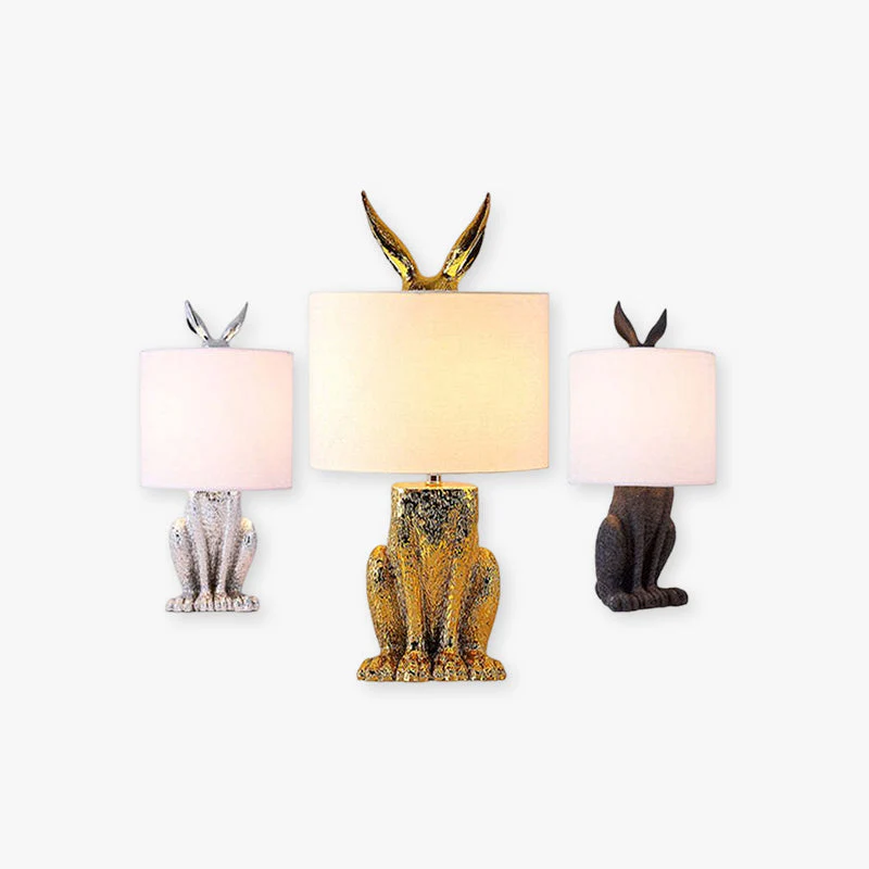Goldene Kaninchen Tischlampe – Originelle Designer-Leuchte mit Schirm - Image 2