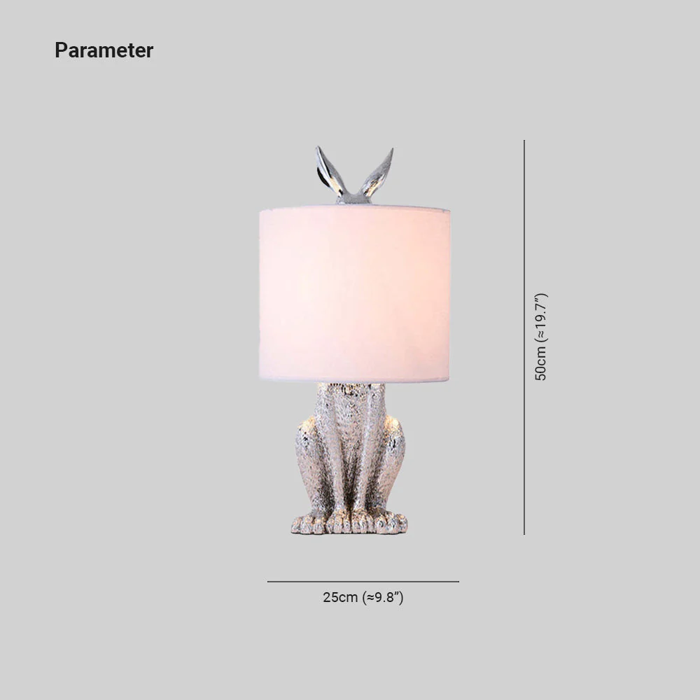 Goldene Kaninchen Tischlampe – Originelle Designer-Leuchte mit Schirm - Image 6