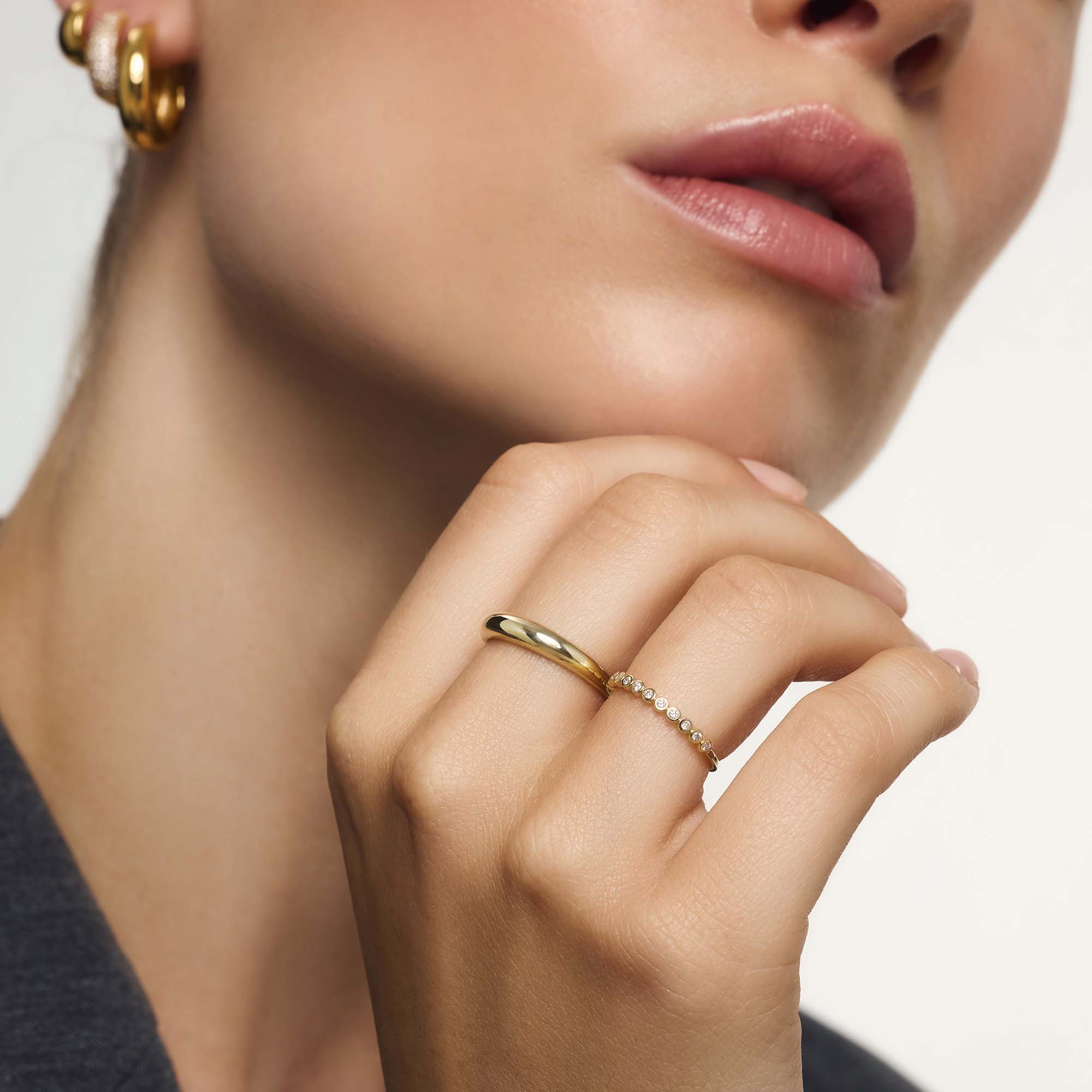 Goldener Diamant Blasenring - Image 3