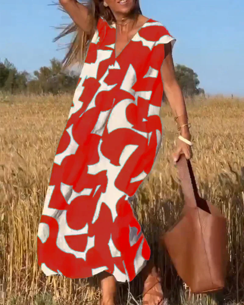 Goldie – Maxikleid mit abstraktem Print - Image 4