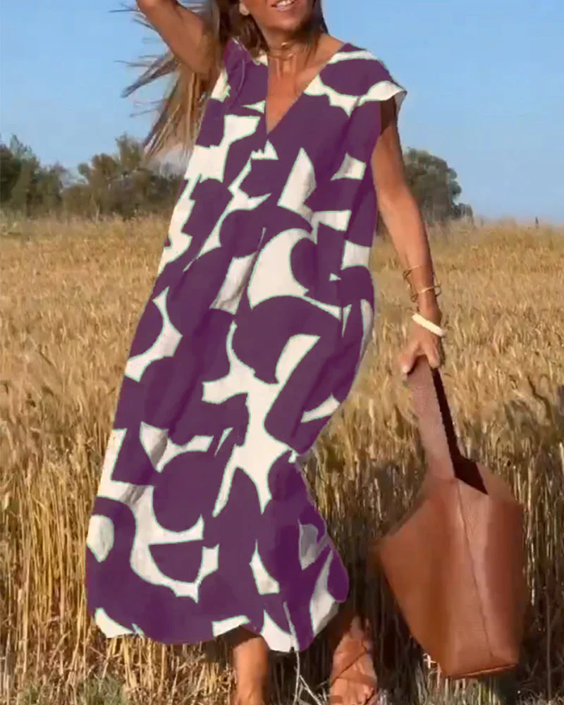 Goldie – Maxikleid mit abstraktem Print - Image 6