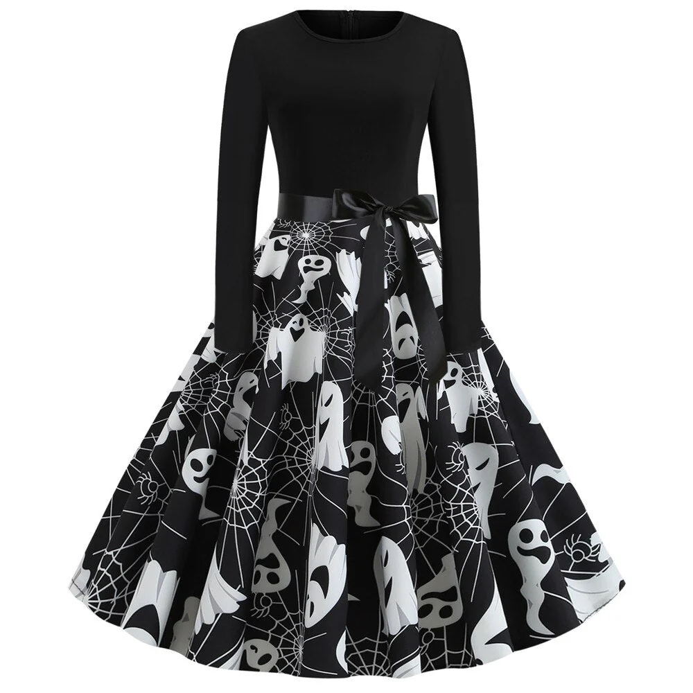Gothic Karikatur Druck Halloween Kostum | Midi - Image 2