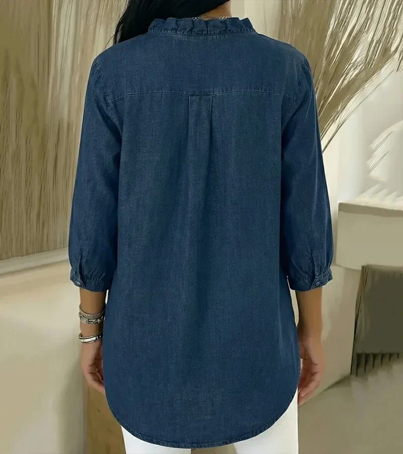 Grace – Weiche Bluse mit Rüschen und V-Ausschnitt - Image 2