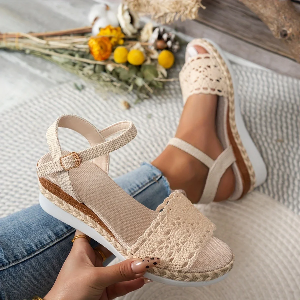 Grace - Women'S Casual Lace-Up Plattform Sandalen - Image 4