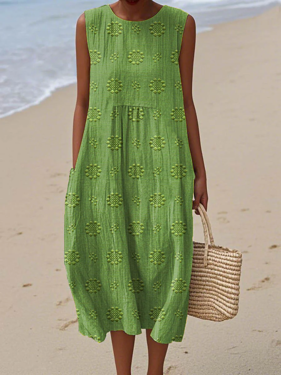 Gracelyn | Leichtes, besticktes ärmelloses Strandkleid - Image 7