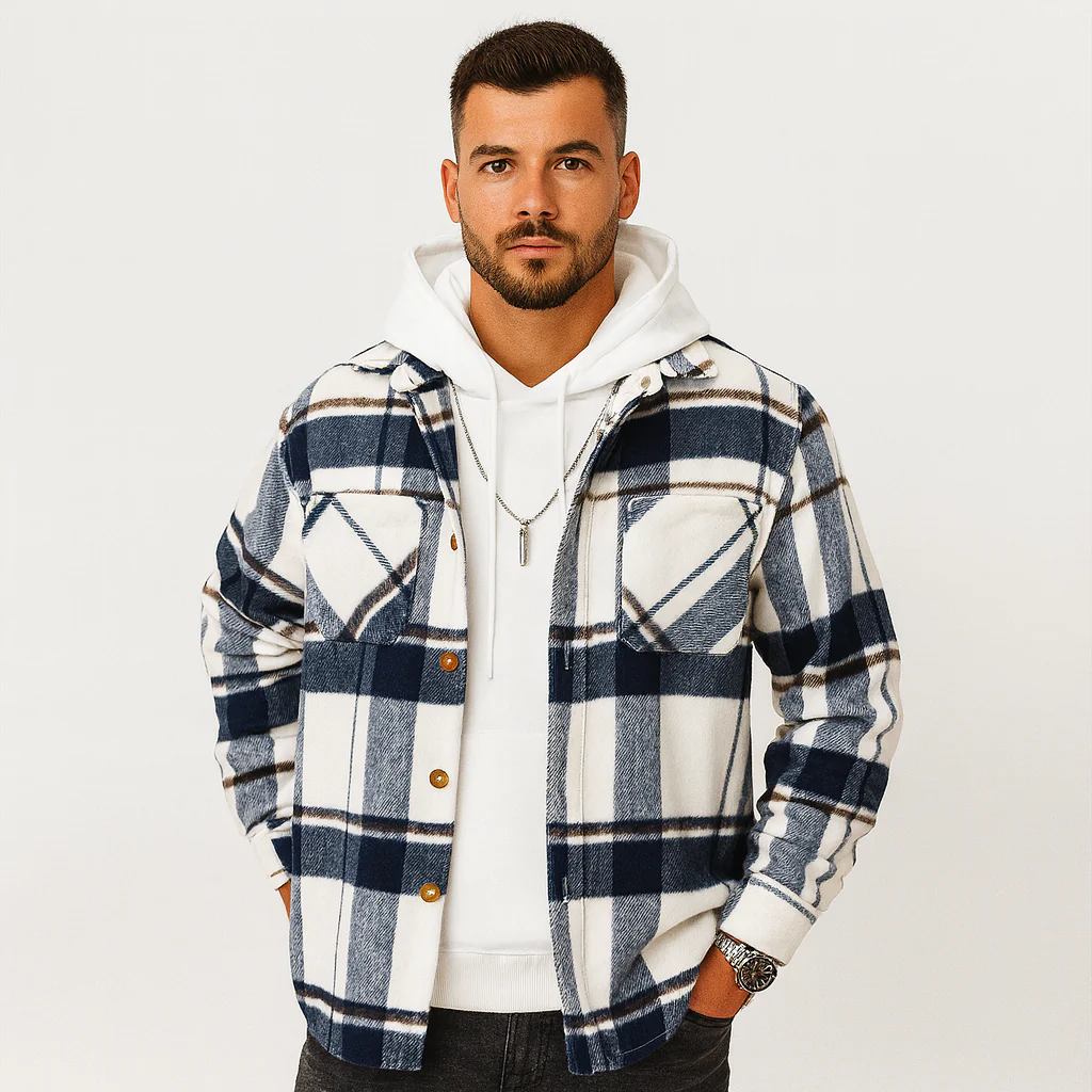 Grayson Herren Karomantel – Lässige Streetwear-Jacke mit Revers - Image 3