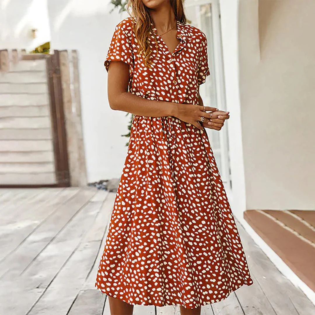 Graziella | Stilvolles und bequemes bedrucktes Kleid mit V-Ausschnitt für Frauen - Image 3
