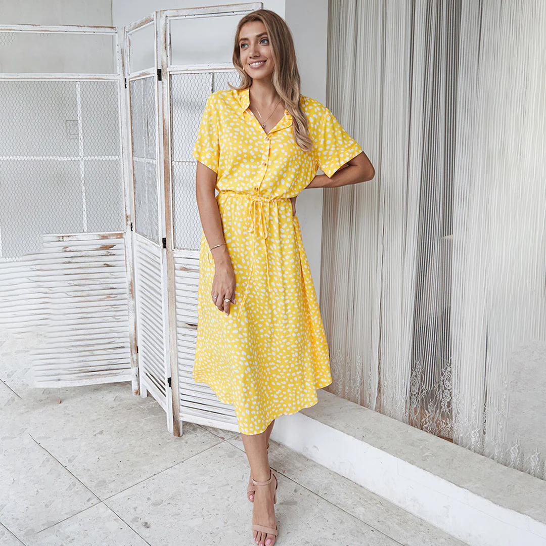 Graziella | Stilvolles und bequemes bedrucktes Kleid mit V-Ausschnitt für Frauen - Image 4