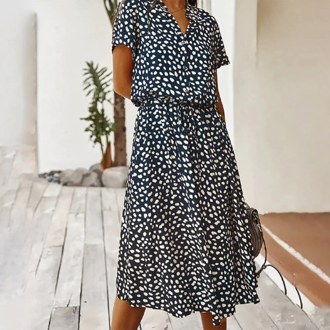 Graziella | Stilvolles und bequemes bedrucktes Kleid mit V-Ausschnitt für Frauen - Image 5