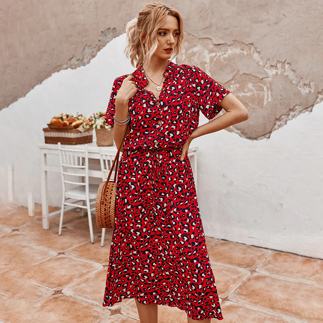 Graziella | Stilvolles und bequemes bedrucktes Kleid mit V-Ausschnitt für Frauen - Image 8