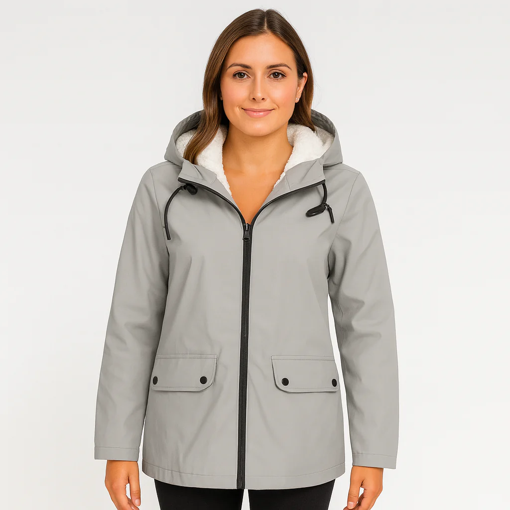 Greta | Damen Übergangsjacke mit Reißverschluss, Kapuze und Taschen - Image 3