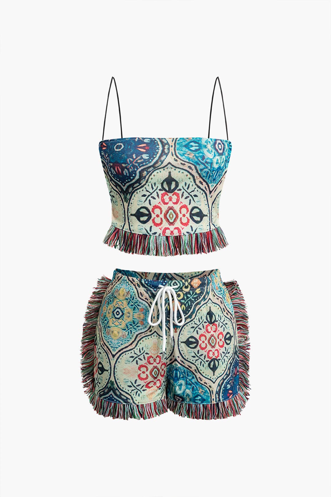 Greta | Verspieltes Zweiteiler-Set mit Boho-Print & Fransen - Image 12