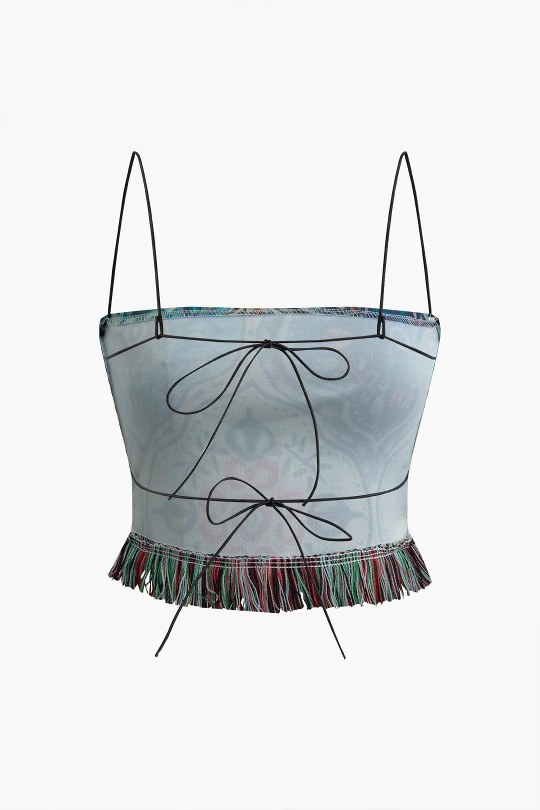 Greta | Verspieltes Zweiteiler-Set mit Boho-Print & Fransen - Image 3