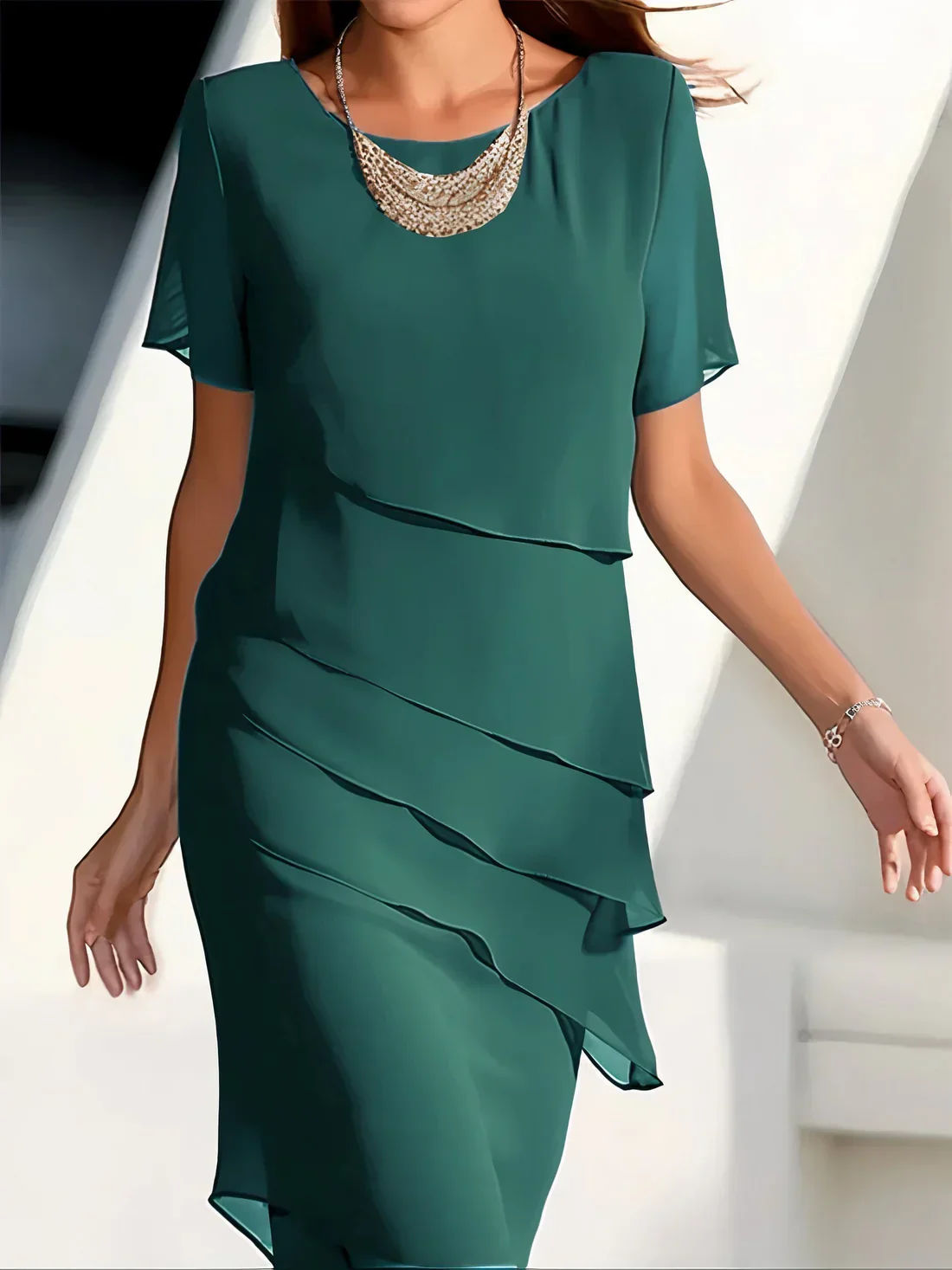 Gretel – Elegantes Chiffon-Midikleid mit Stufen - Image 3