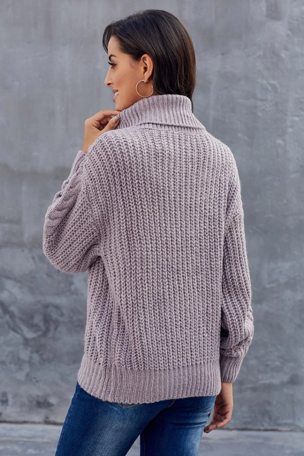 Grober Zopfmuster Pullover für Damen | Rollkragen - Image 9