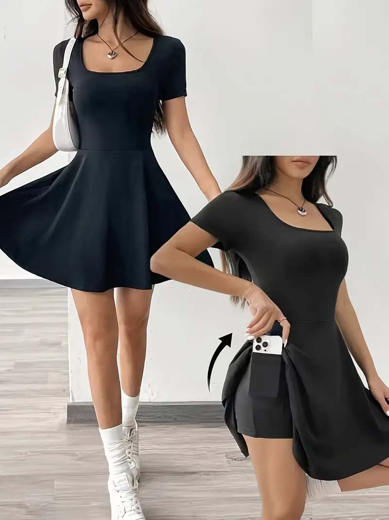 Gudrun – Schickes Skaterkleid mit integrierten Shorts und Tasche - Image 44