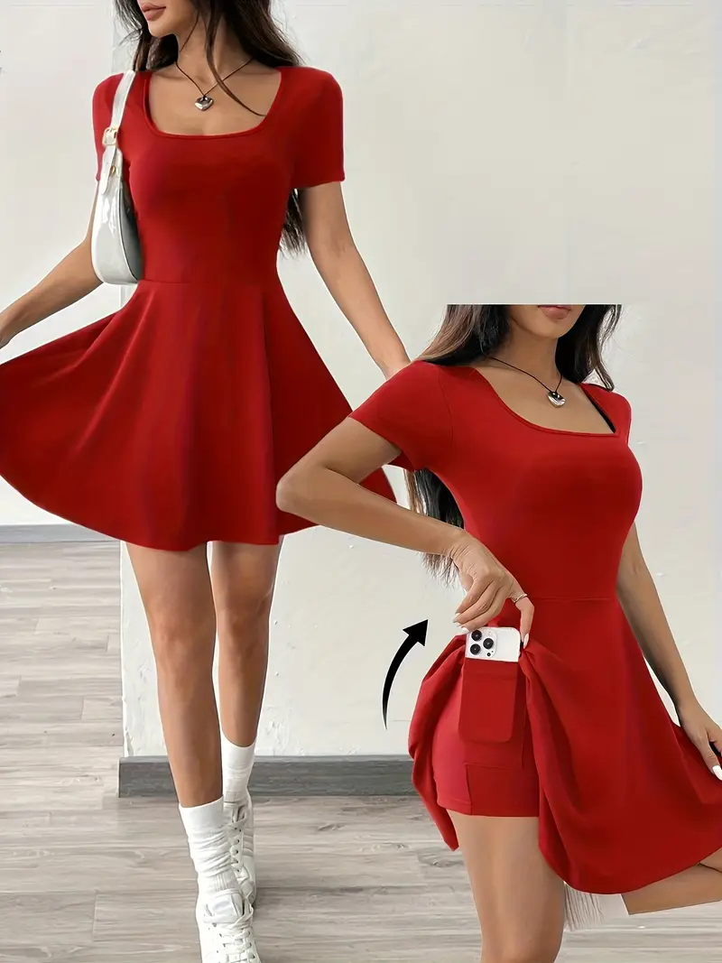 Gudrun – Schickes Skaterkleid mit integrierten Shorts und Tasche - Image 46