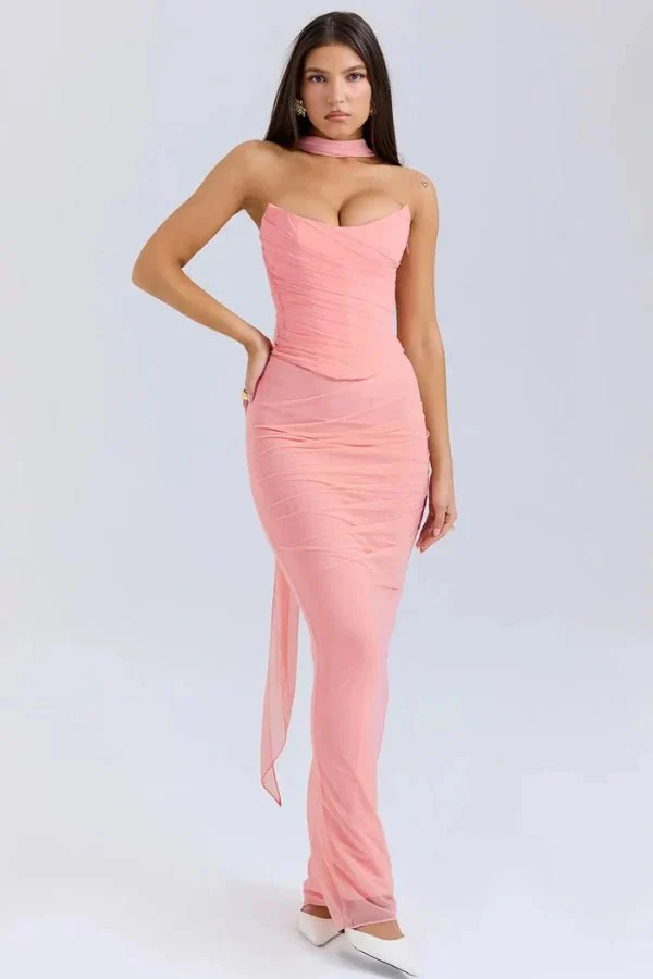 Hanna | Damen Trägerloses Corsagen Maxikleid Raffung – Korsett Maxi Trägerlos 2026 - Image 13