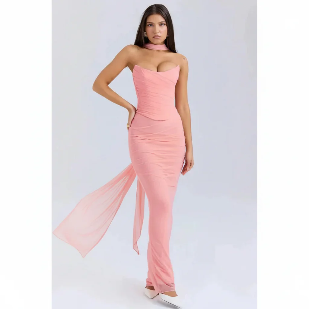 Hanna | Damen Trägerloses Corsagen Maxikleid Raffung – Korsett Maxi Trägerlos 2026 - Image 17