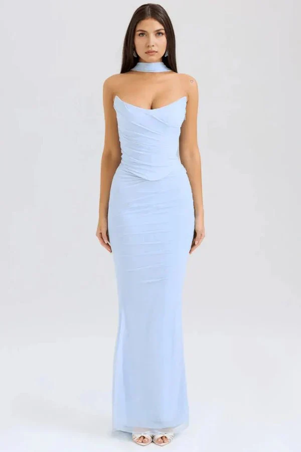 Hanna | Damen Trägerloses Corsagen Maxikleid Raffung – Korsett Maxi Trägerlos 2026 - Image 3
