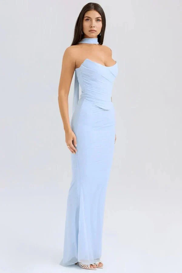 Hanna | Damen Trägerloses Corsagen Maxikleid Raffung – Korsett Maxi Trägerlos 2026 - Image 4