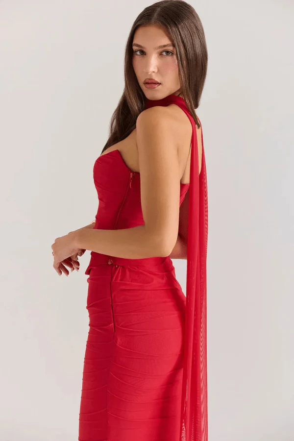 Hanna | Damen Trägerloses Corsagen Maxikleid Raffung – Korsett Maxi Trägerlos 2026 - Image 7