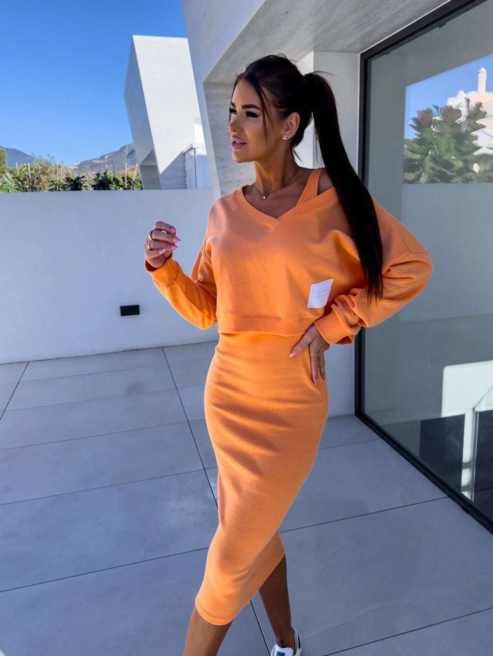 Hailey | Luxes Bequemes Sweatshirt und Kleid Set - Image 4
