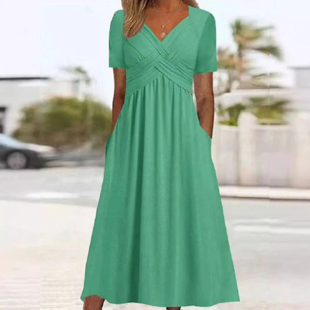 Hainah | V-Ausschnitt Schmeichelndes Kleid - Image 2