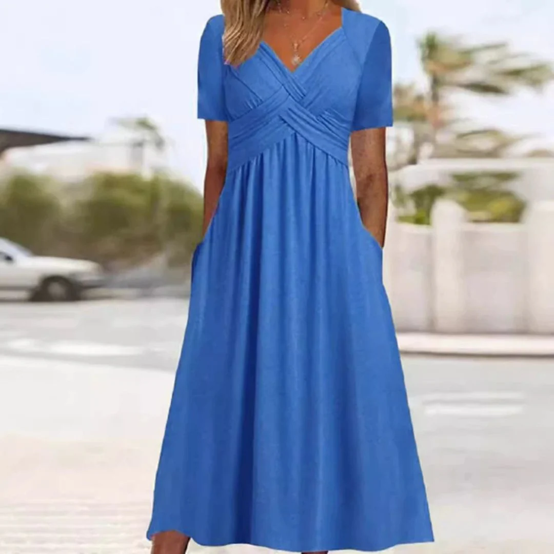 Hainah | V-Ausschnitt Schmeichelndes Kleid - Image 5