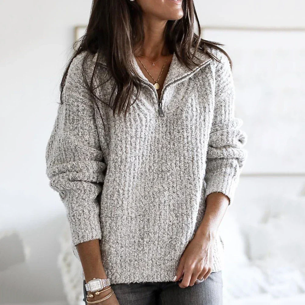 Halb-Reißverschluss-Pullover für Damen - Image 3