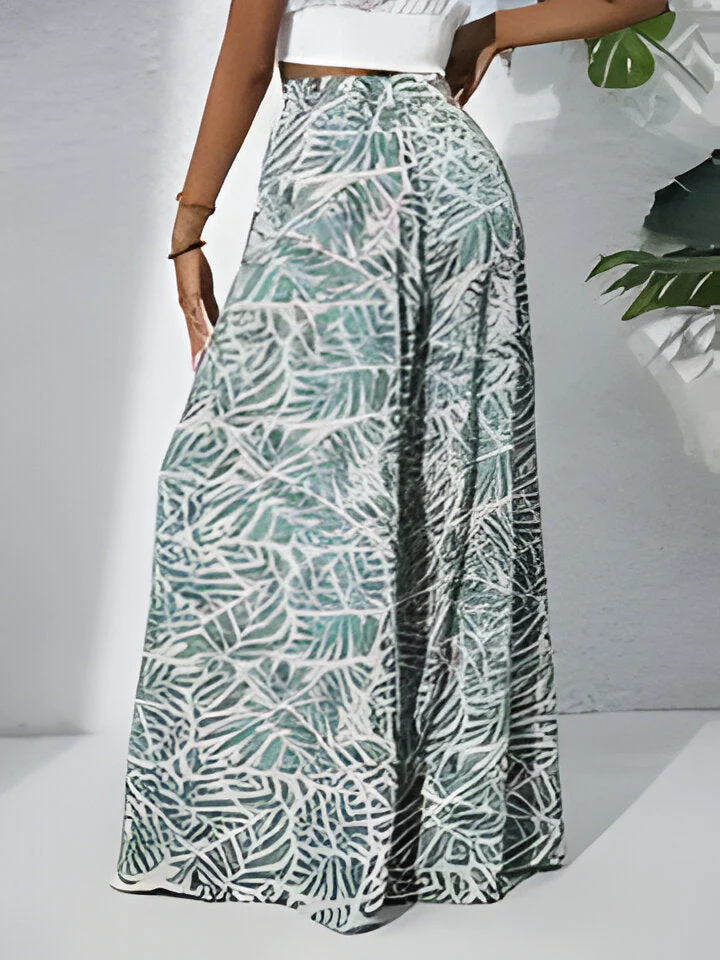 Hallie | Bohemian Floral Print Chiffon Hose mit weitem Bein für Frauen - Image 2