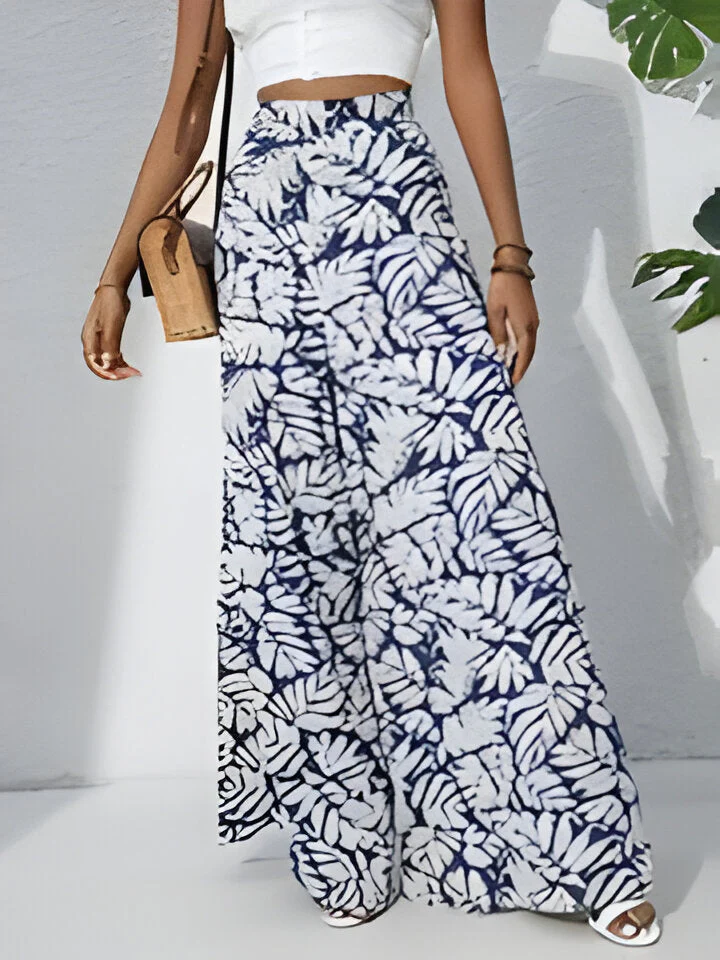 Hallie | Bohemian Floral Print Chiffon Hose mit weitem Bein für Frauen - Image 3