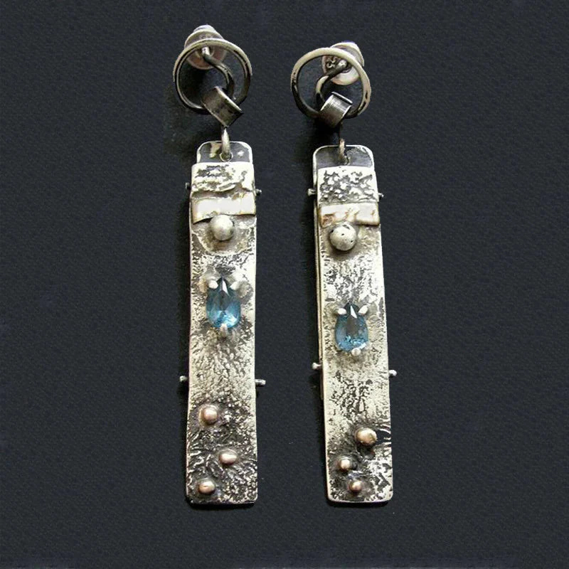 Handgemachte Ohrringe aus Blaustein - Image 3
