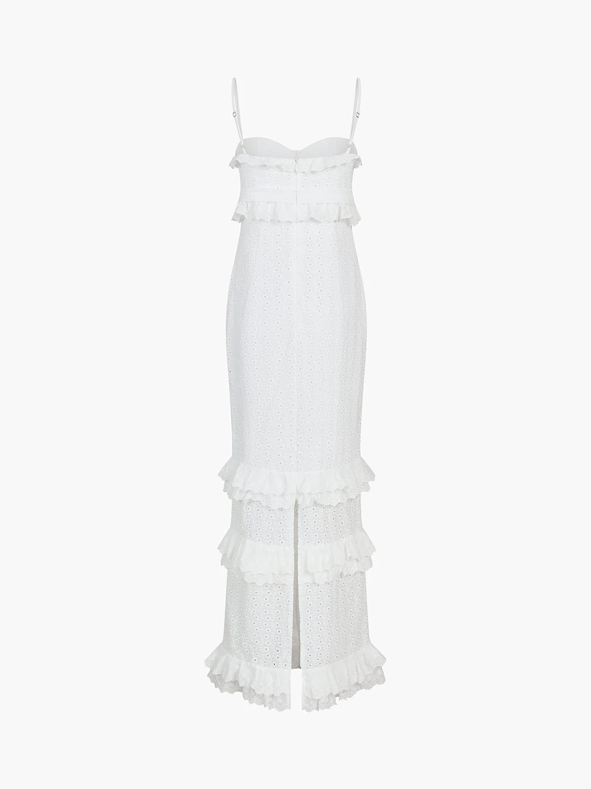 Hanna | Romantisches Spitzenkleid mit Rüschen – Feminine Eleganz in Weiß - Image 4