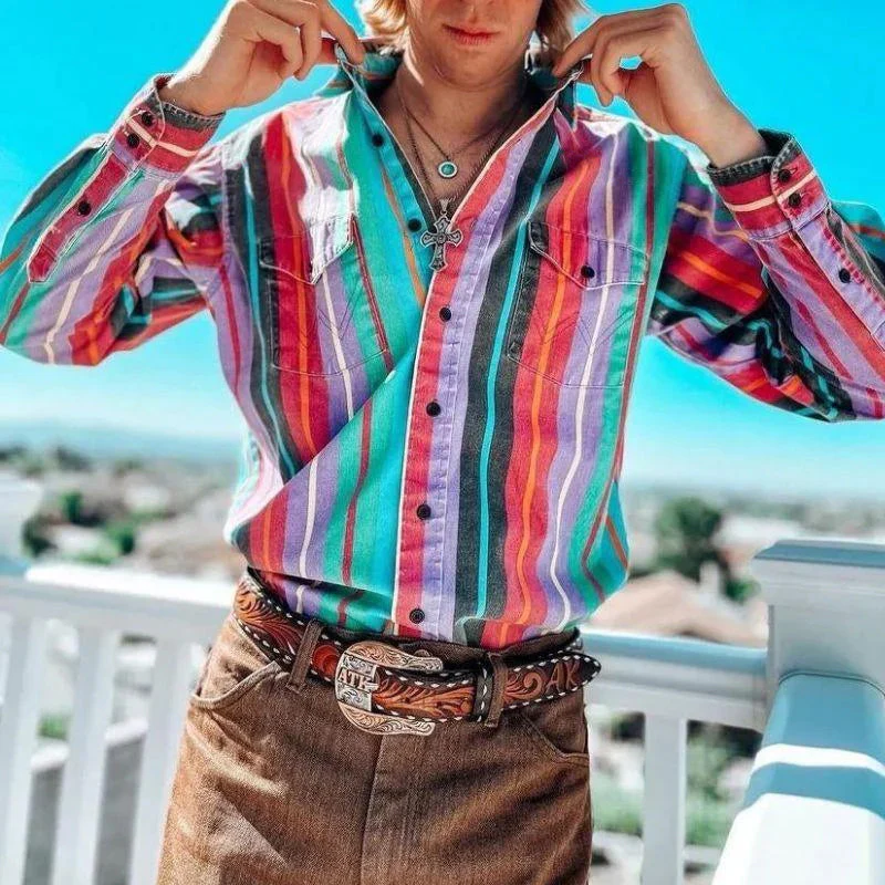 Harlind - Poloshirt Herren – Hochwertige Baumwolle, Retro Streifen, Bequem und Stilvoll - Image 3