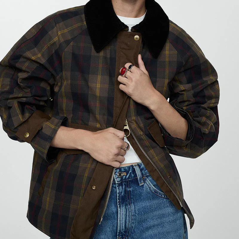 Harris – Karierte Übergangsjacke mit Kontrastkragen Herren - Image 3