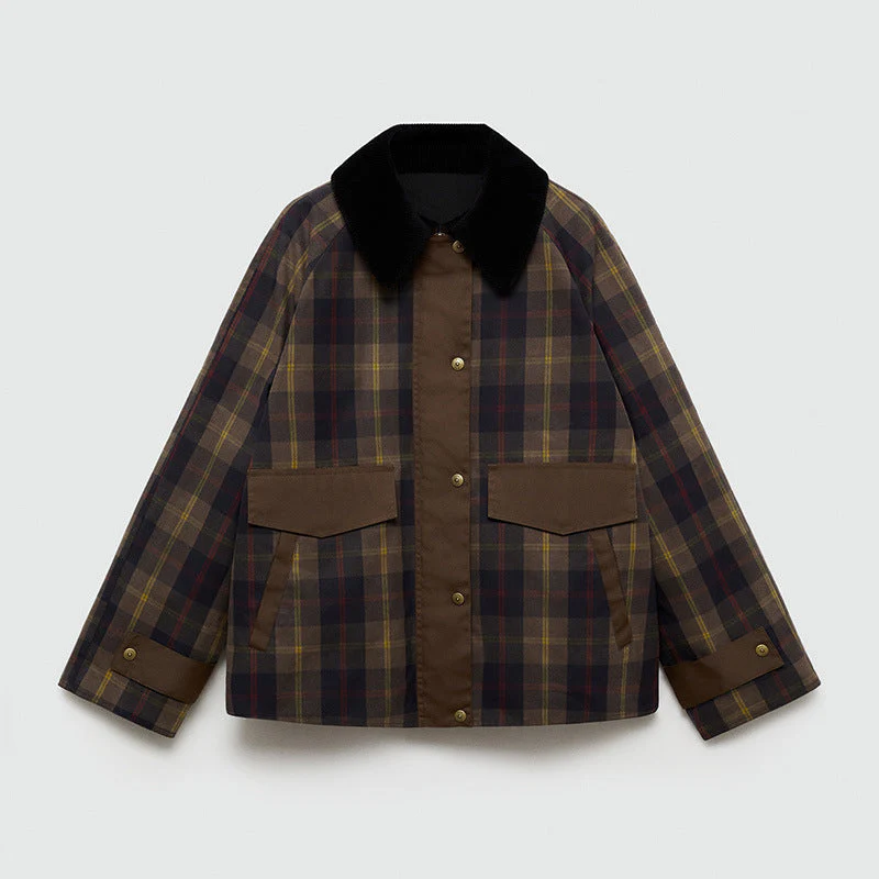 Harris – Karierte Übergangsjacke mit Kontrastkragen Herren - Image 7