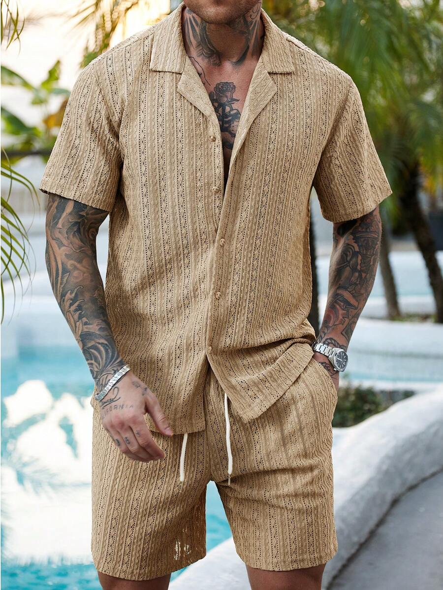 Hartmut – Herren Zweiteiler Set Mit Knopfhemd Und Shorts - Image 2