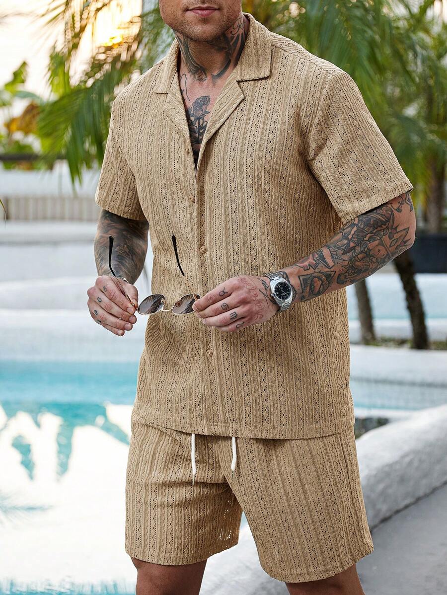Hartmut – Herren Zweiteiler Set Mit Knopfhemd Und Shorts - Image 3