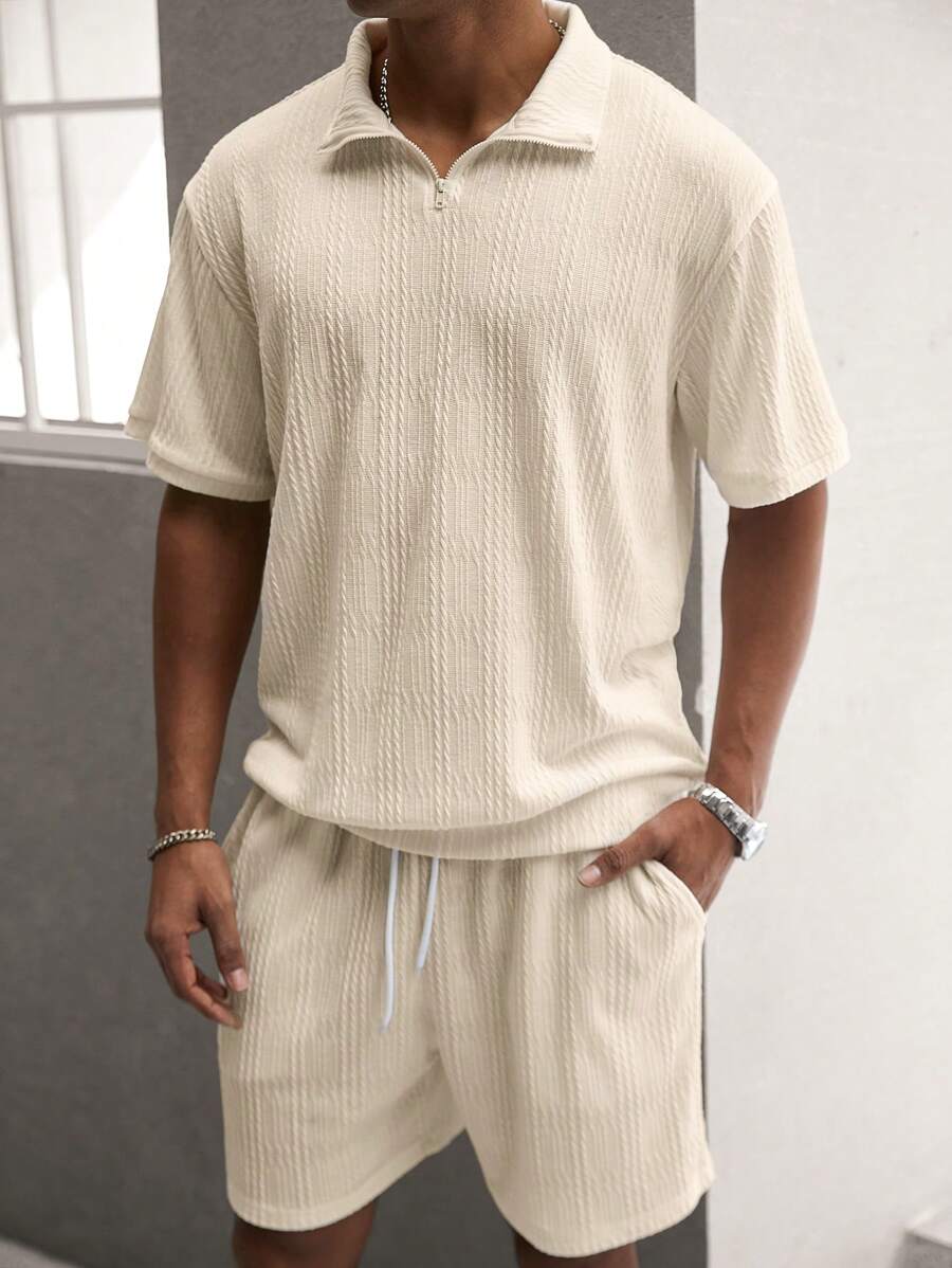 Heiko – Herren Polo Set Mit Frontzip Kurzarm Und Shorts - Image 2