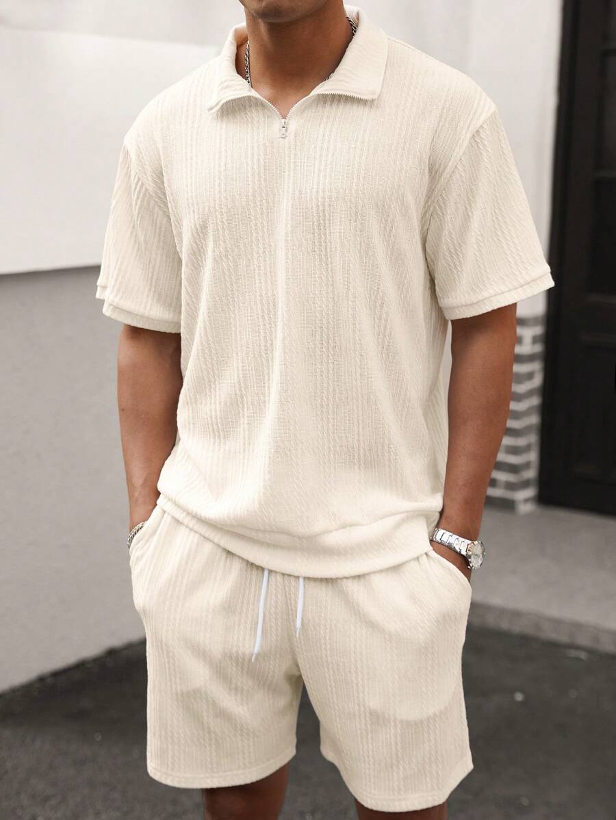 Heiko – Herren Polo Set Mit Frontzip Kurzarm Und Shorts - Image 3