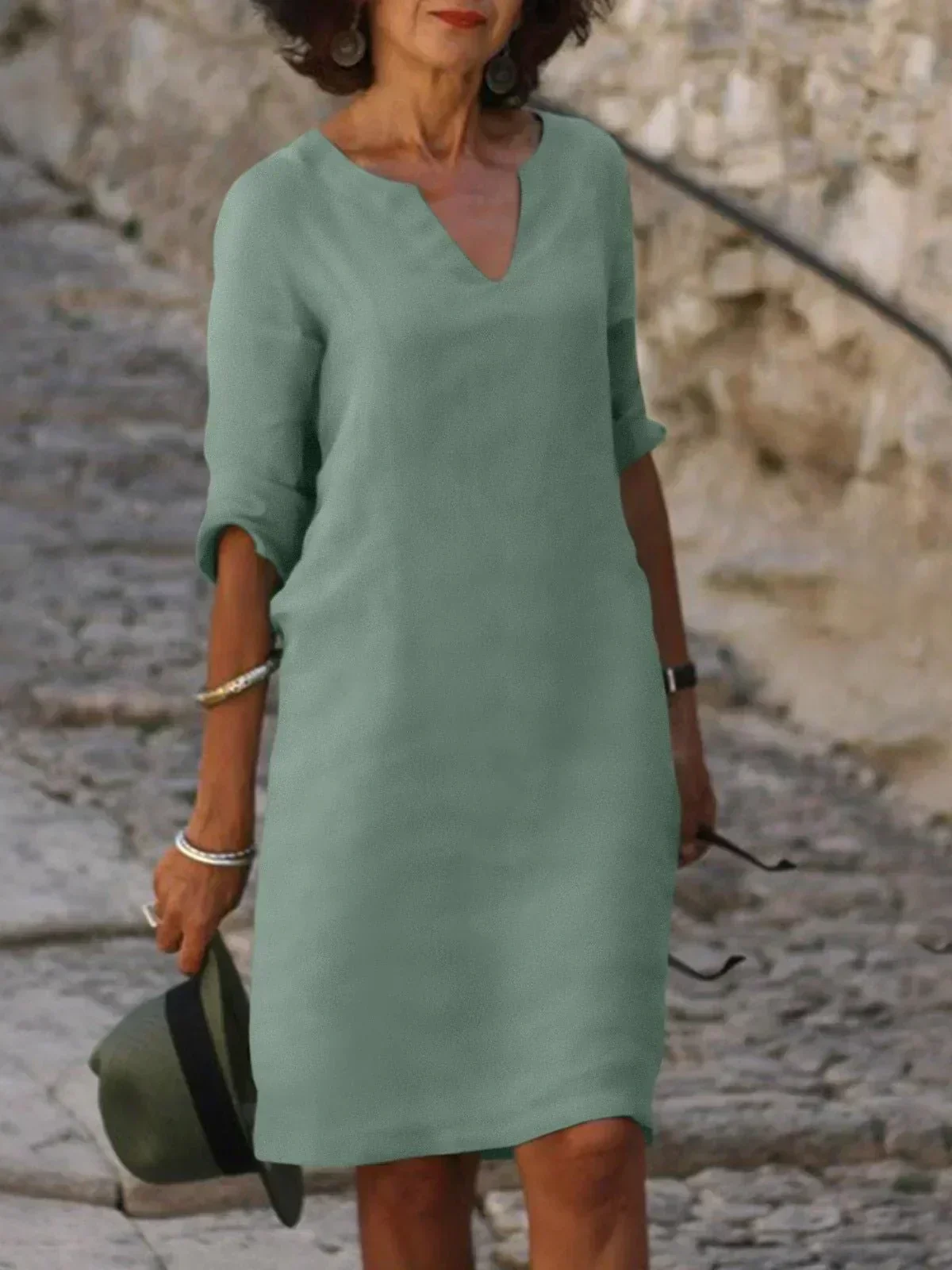 Helena | Elegantes V-Ausschnitt Kleid - Image 2