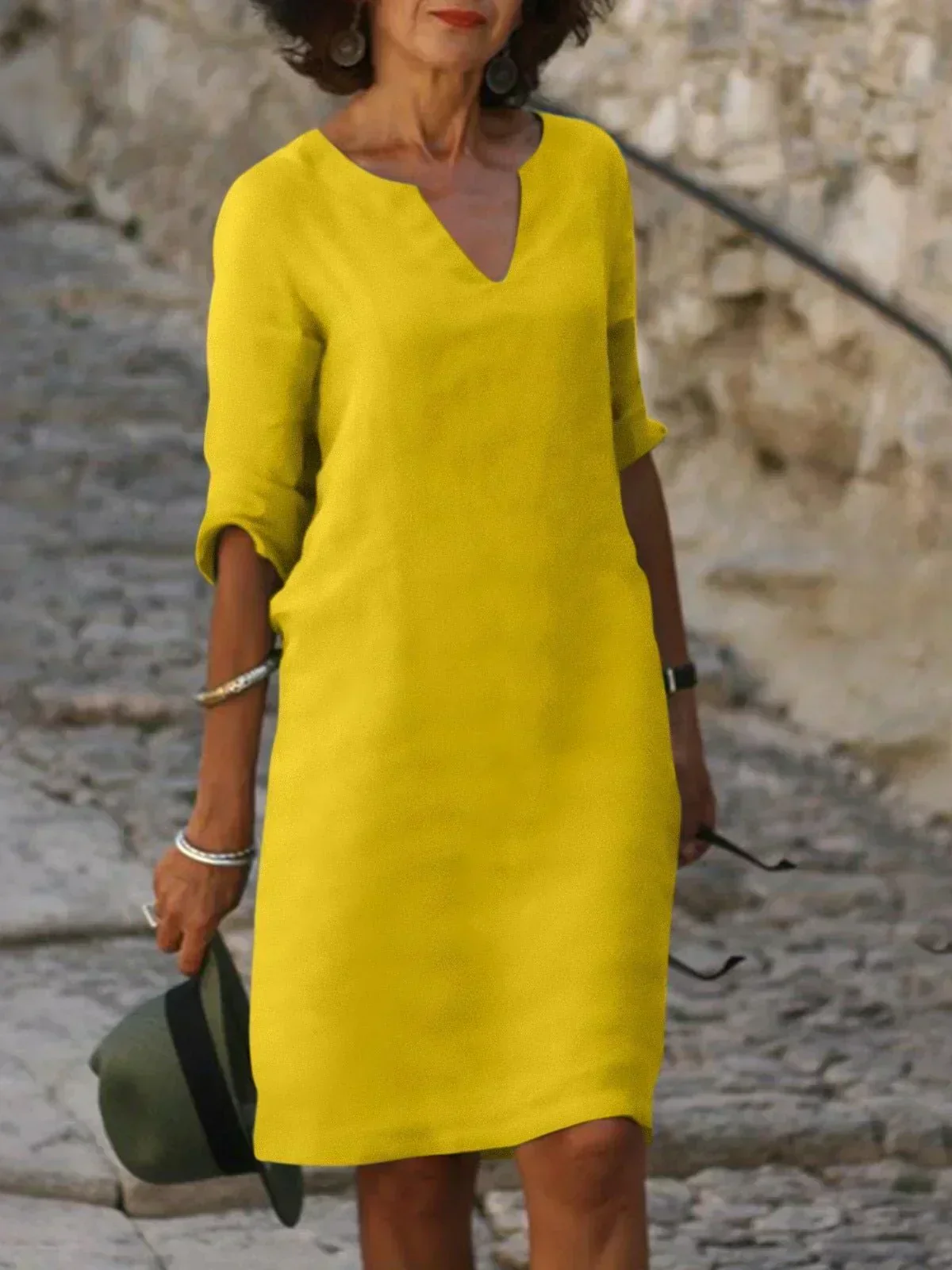 Helena | Elegantes V-Ausschnitt Kleid - Image 7