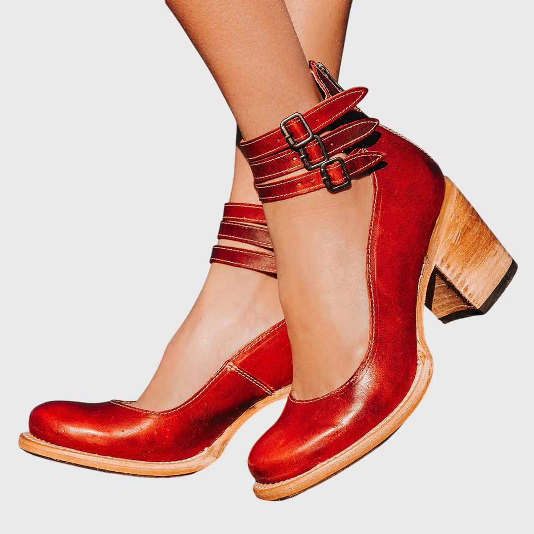 Helene | Damen Schnallenriemen Blockabsatz Stiefel - Image 7