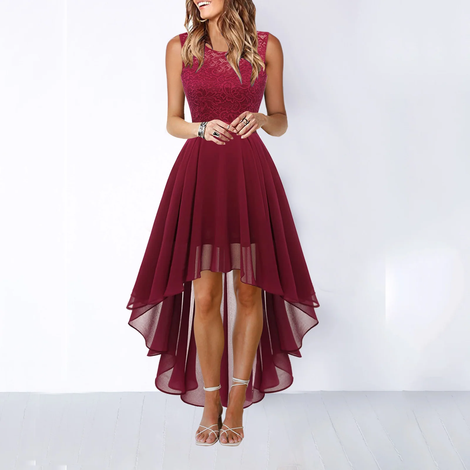 Helga Damen Hochzeitsgast High-Low Elegantes Kleid - Image 3