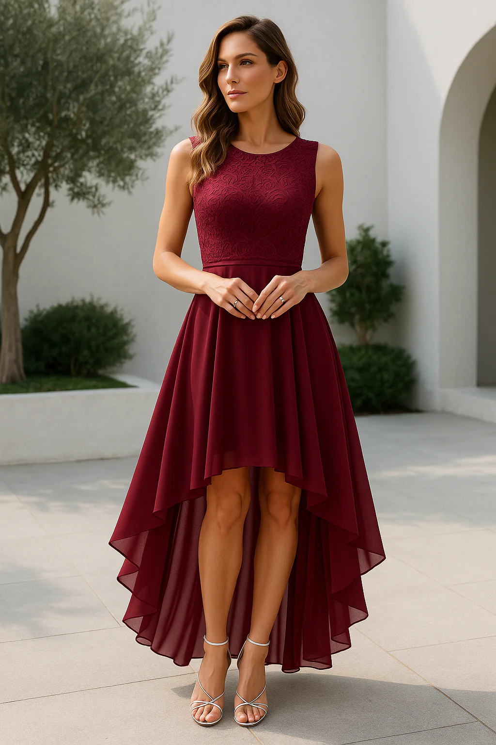Helga Damen Hochzeitsgast High-Low Elegantes Kleid - Image 6