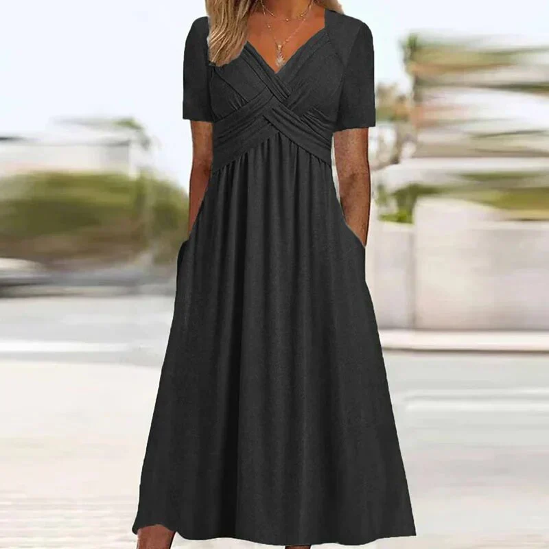 Hellie – Stilvolles Midikleid mit V-Ausschnitt - Image 3