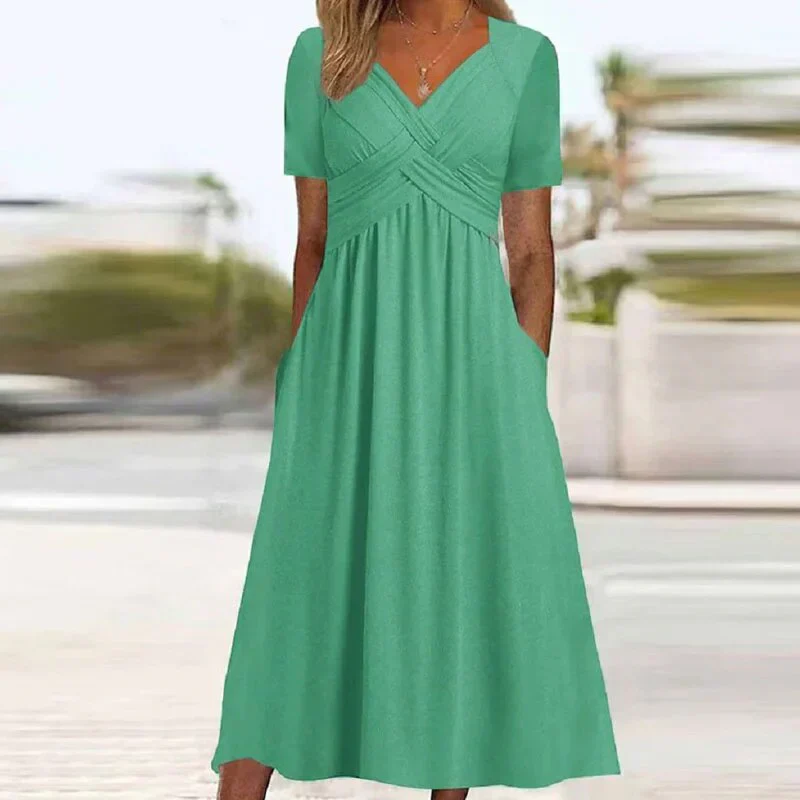 Hellie – Stilvolles Midikleid mit V-Ausschnitt - Image 4