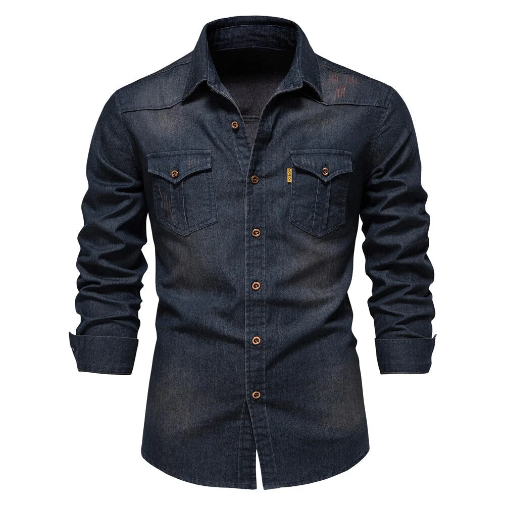 Helmut - Elastisches Baumwoll-Denim-Hemd für Frühling 2025 - Image 2