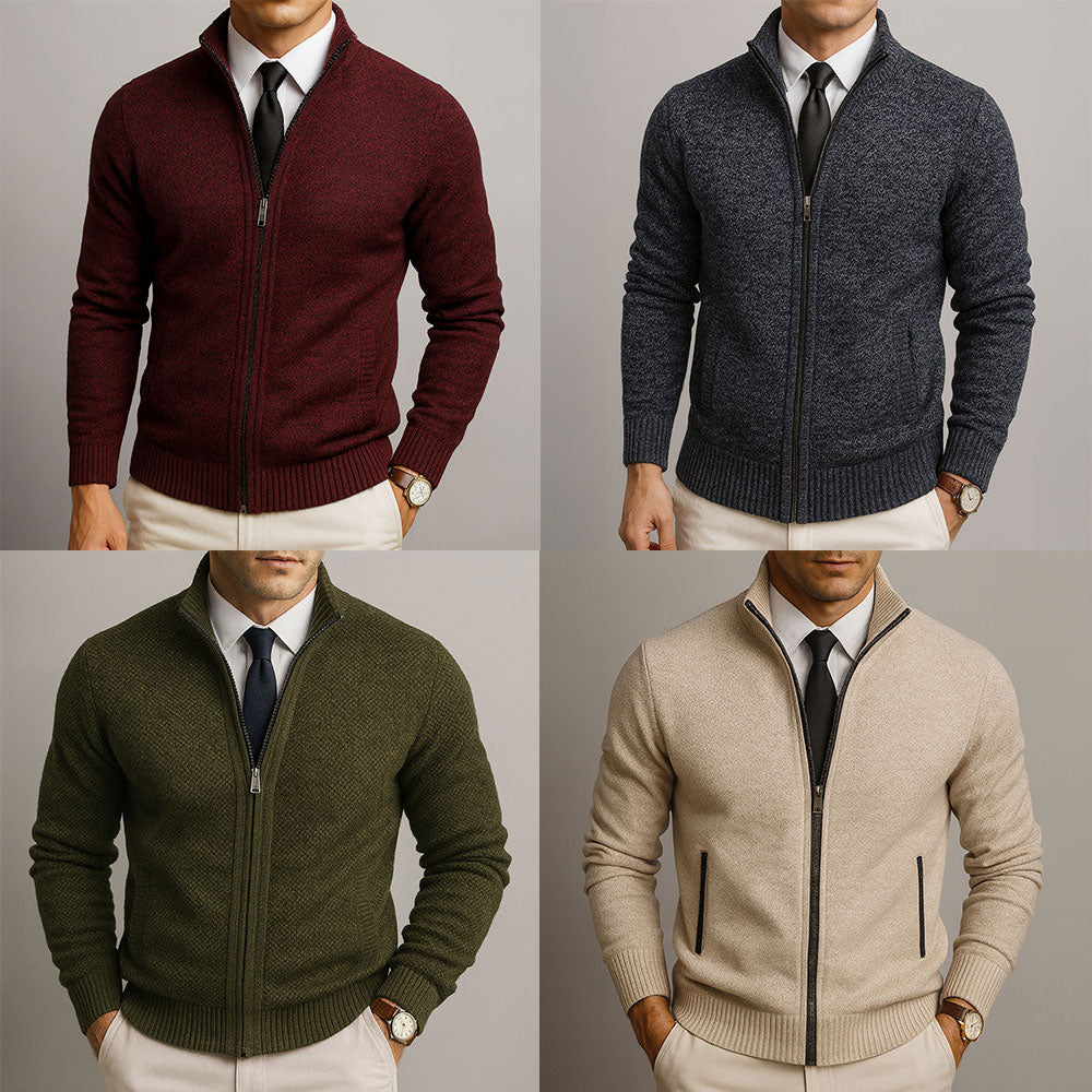 Henry – Elegante Feinstrick Herren Strickjacke mit Reißverschluss - Image 2